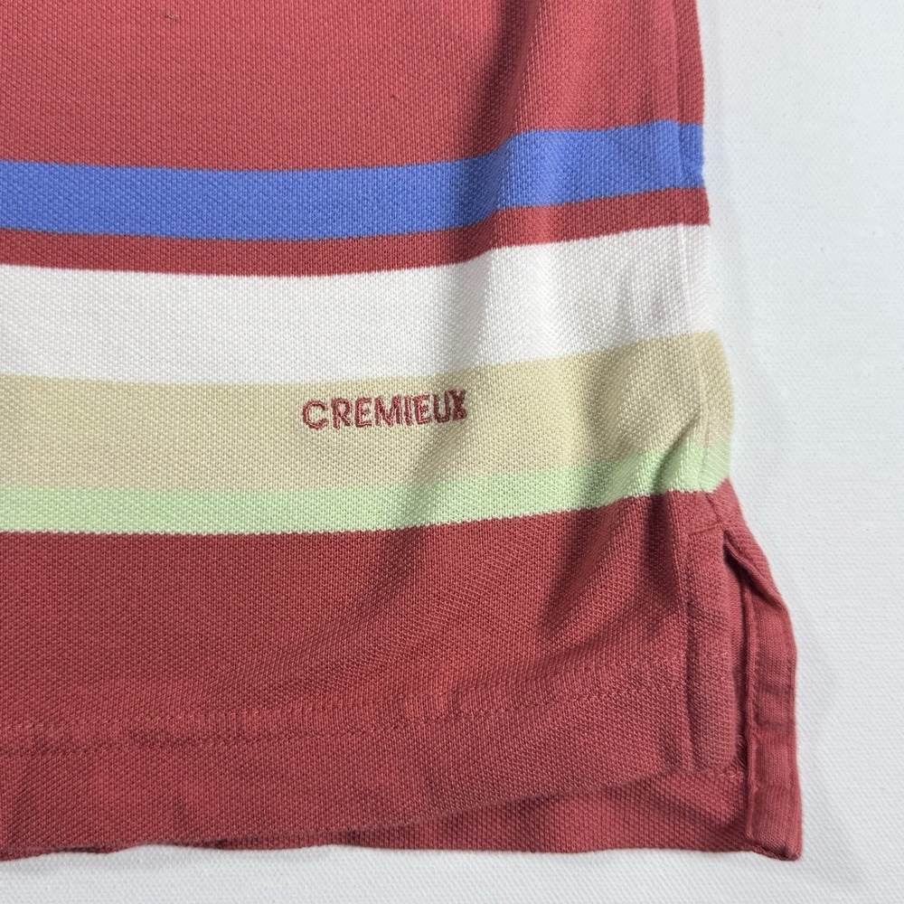Vintage Daniel Cremieux Polo XL Coral Multicolor Stripe Shirt NWT Preppy Golf - Picture 4 of 7